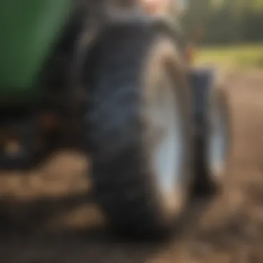 Close-up of the features of an Adams fertilizer spreader