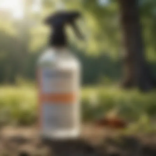 Adams Flea and Tick Spray bottle displayed in an outdoor setting