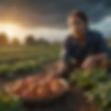 Climate Change and Food Security Infographic illustrating the impact of climate change on food security