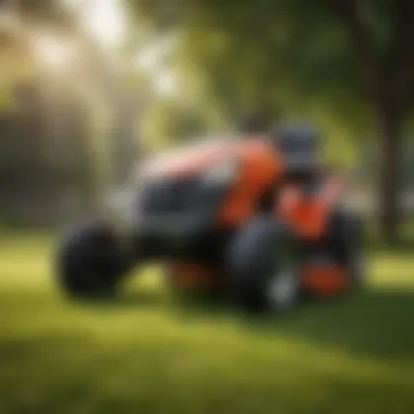 Riding lawn mower with advanced features and technology