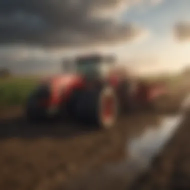 Impact of Agricultural Practices on Climate Change Illustration of agricultural practices affecting climate