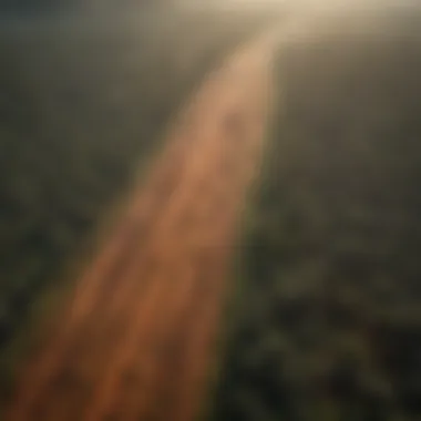 A drone view showcasing the vastness of palm oil fields