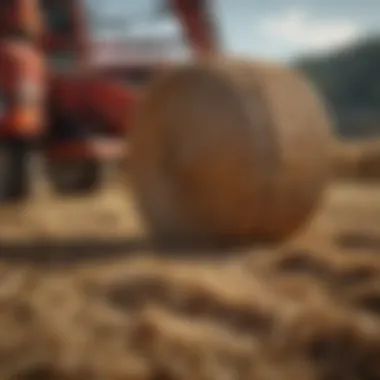 Diverse Applications of Round Bale Squeeze A farm showcasing multiple applications of round bale squeezes