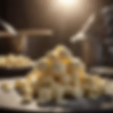Fresh Curds in Creation Close-up of fresh curds forming during cheesemaking