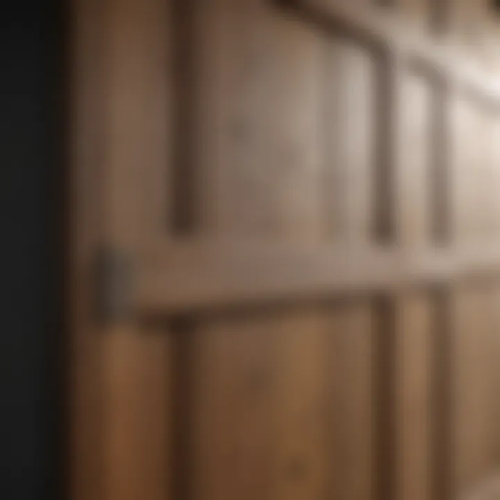 Close-up of materials used in barn door construction