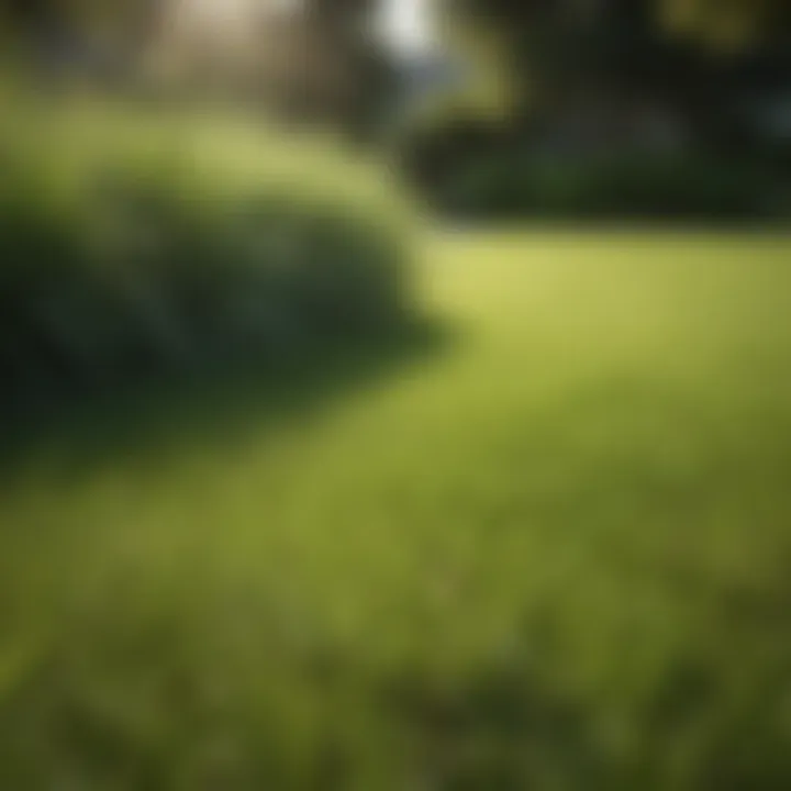 Lush Bermuda grass lawn under sunlight