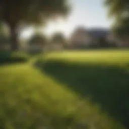Lush green lawn in Texas during summer