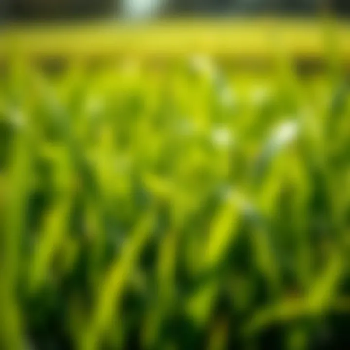 Detailed close-up of cool-season grass blades.