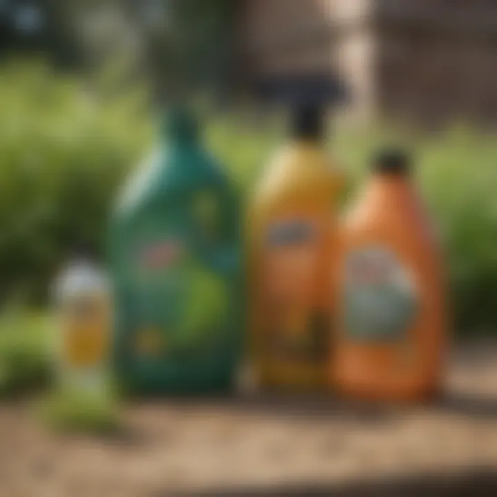 Comparison of different weed killer products on a table