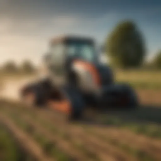 Bobcat skid steer mower in action on a farm