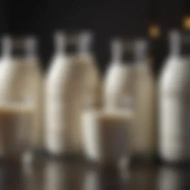 Different types of milk showcasing calcium variations