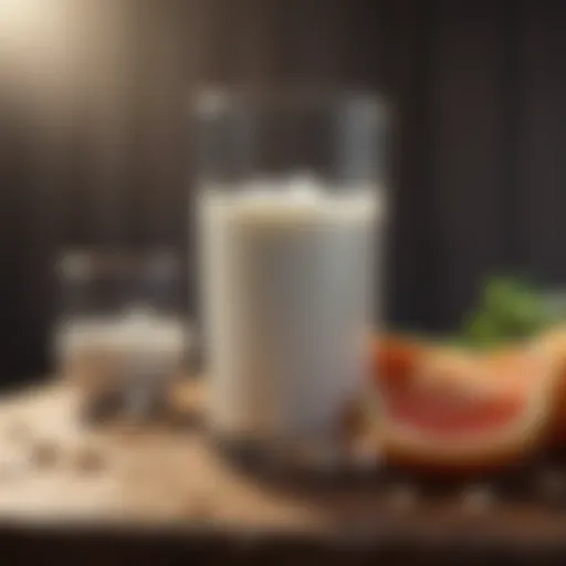 Nutritional breakdown of milk highlighting calcium content