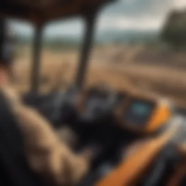 Close-up of the advanced controls of a Case compact wheel loader