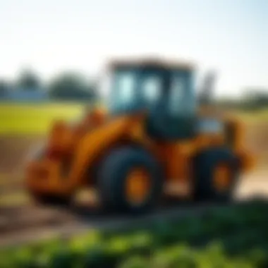 Case G Series Wheel Loader working in an agricultural field