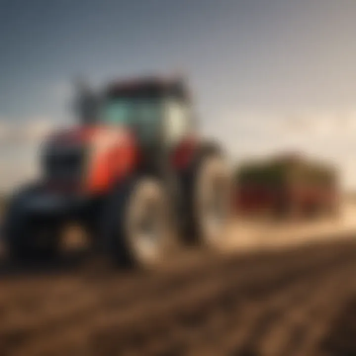 Powerful Case II tractor in action on a farm field