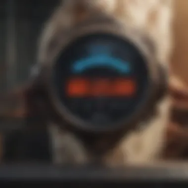 Close-up of the digital display on a cattle scale