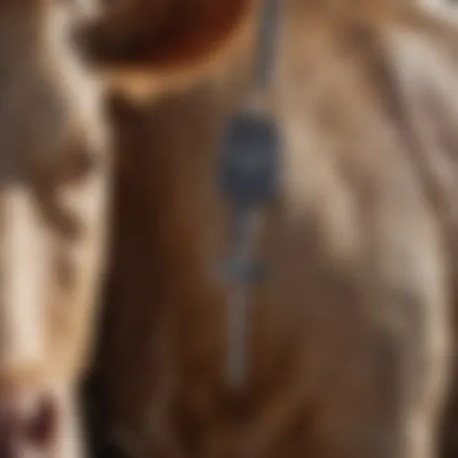 Cattle tag applicator demonstrating functionality