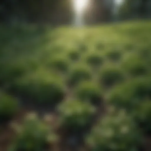 Vibrant clover field showcasing lush green growth