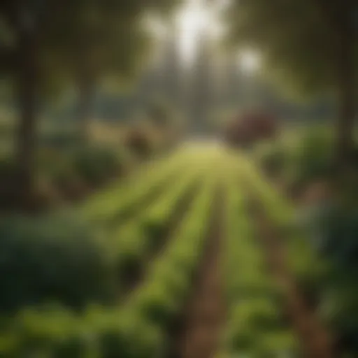 A lush green landscape showcasing sustainable agriculture practices.