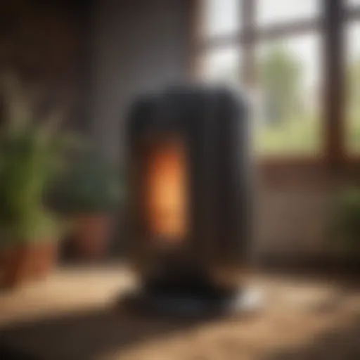 Modern light gas heater in an agricultural setting
