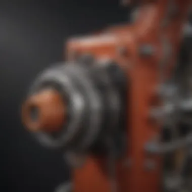 Close-up of a squeeze chute mechanism