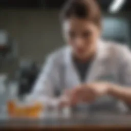 Veterinary professional examining Vetprofen tablets