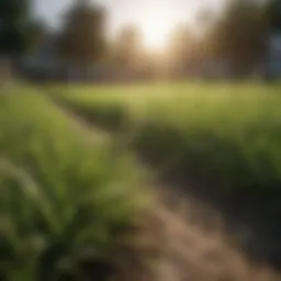 Lush green grass field showcasing healthy growth