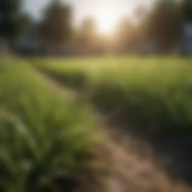 Lush green grass field showcasing healthy growth