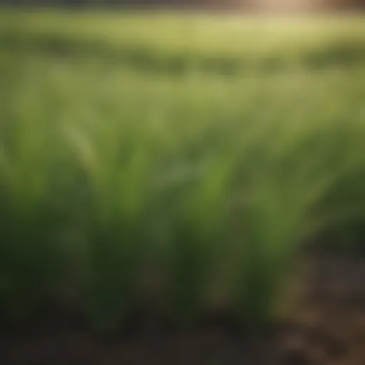 Vibrant field of annual ryegrass showcasing its lush green growth.