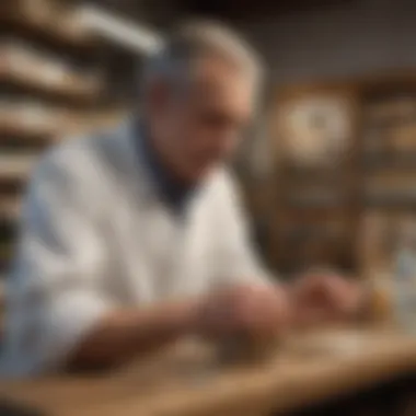 Owner selecting cat flea treatment in a store