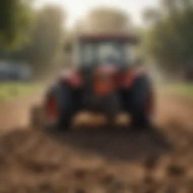 A farmer using compact equipment for soil preparation