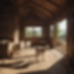 Spacious goat barn with natural lighting