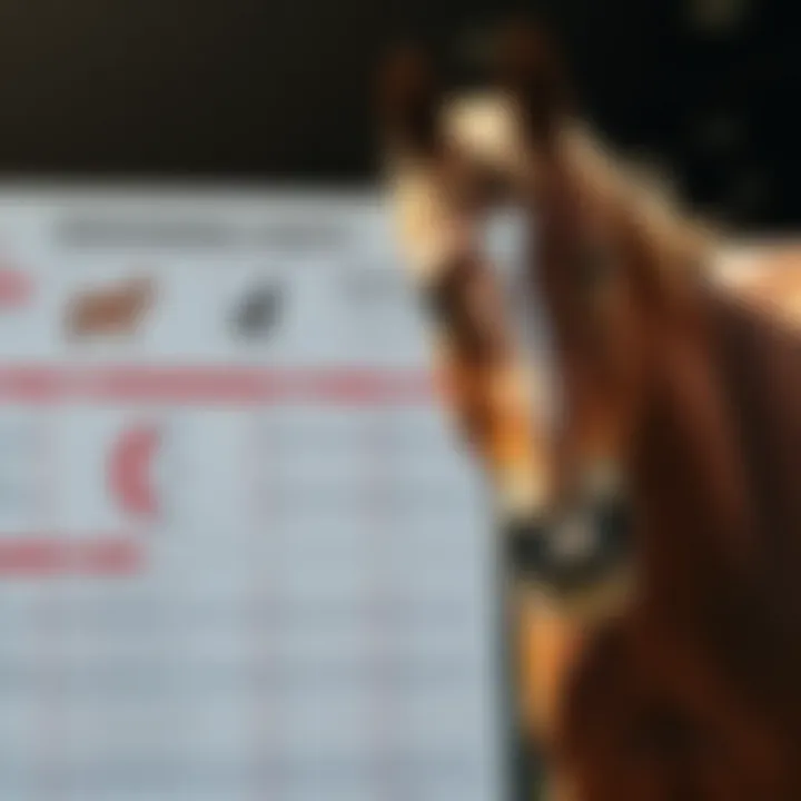Equine health management with deworming chart