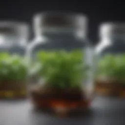 Diverse hydroponic chemical nutrients in vibrant packaging