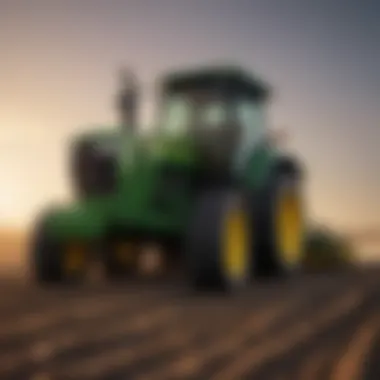 John Deere tractor in a field