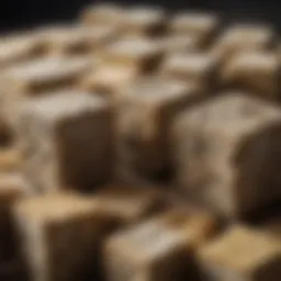 Close-up of rockwool cubes showcasing their texture and structure