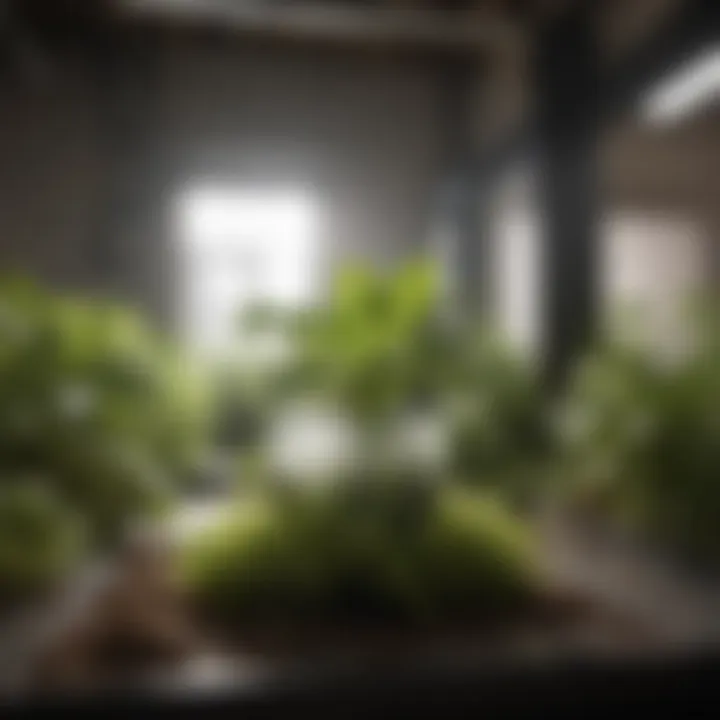 Rockwool cubes being utilized in a hydroponic garden setup