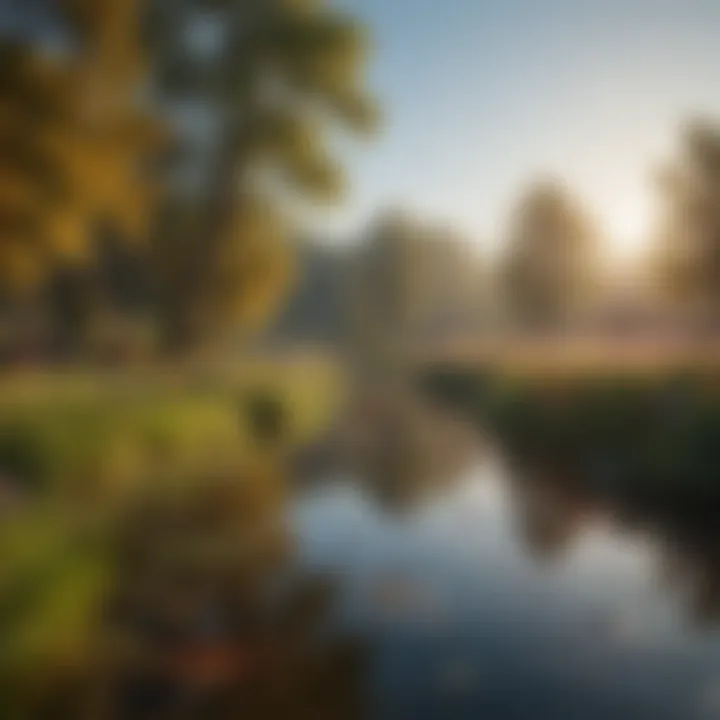 Vibrant ecosystem within a farm pond