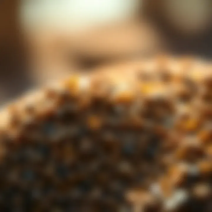 Close-up view of mole insecticide granules