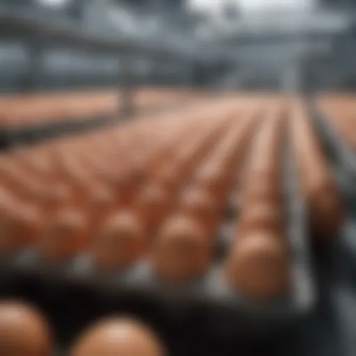 Modern egg production facility showcasing advanced technology
