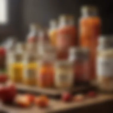 Diverse Food Preservatives A variety of food preservatives showcased on a table