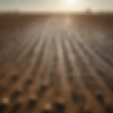 Impact of Water Scarcity on Crops A barren field showcasing the effects of water scarcity on crop growth