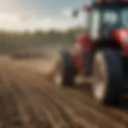 A modern cultivator in action in a field