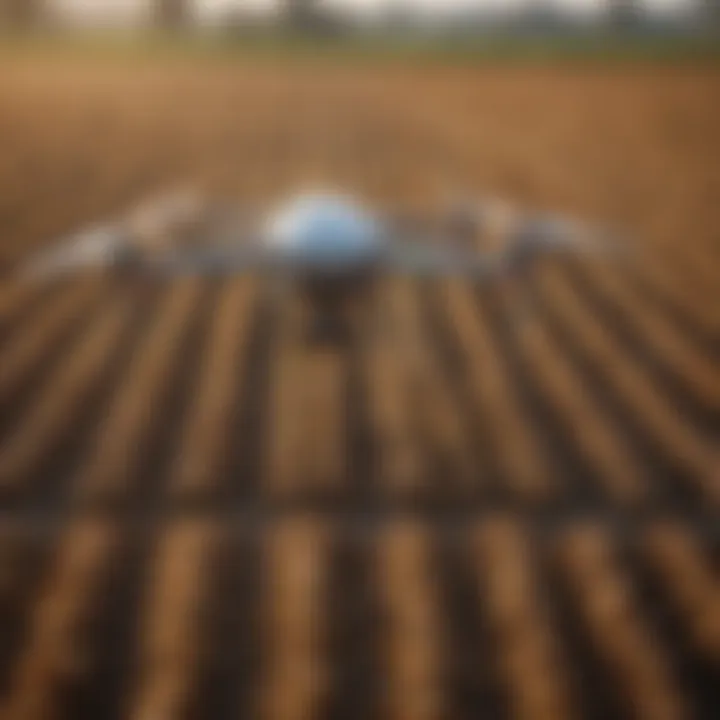 An advanced drone surveying a crop field for precision agriculture