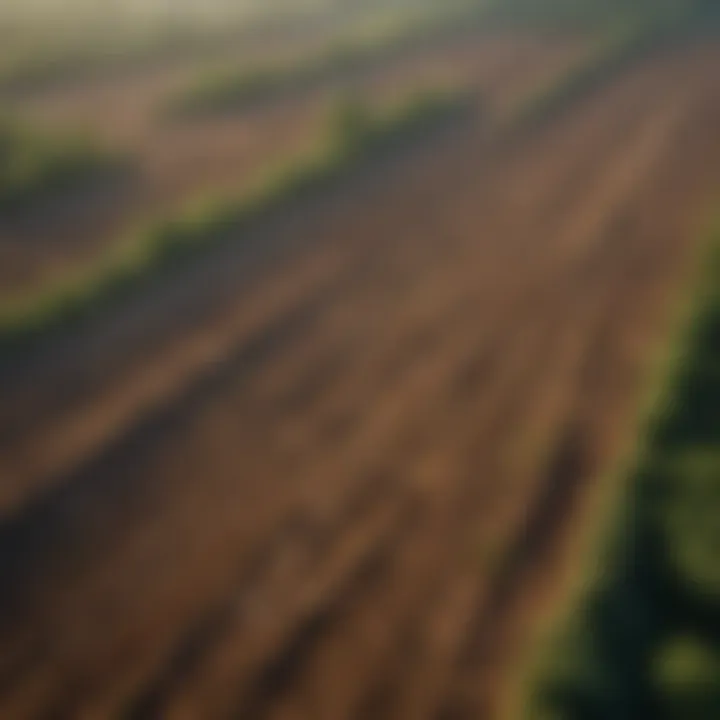 Aerial view of land cleared for agriculture.