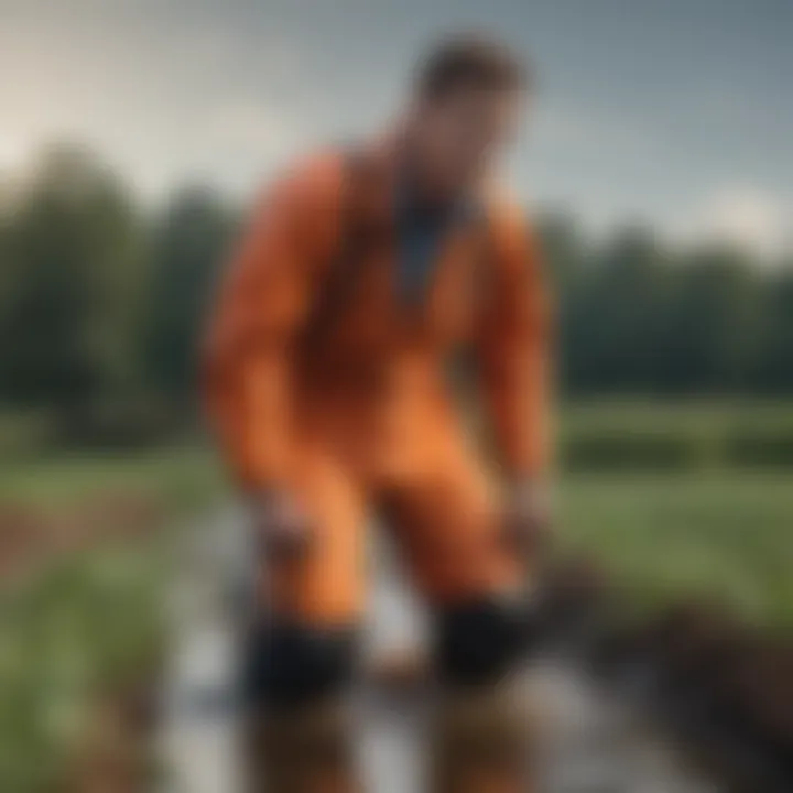 Agricultural Application of Waterproof Overalls Person working in agricultural setting wearing waterproof overalls