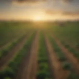 A lush green field showcasing a variety of crops grown directly for consumers.