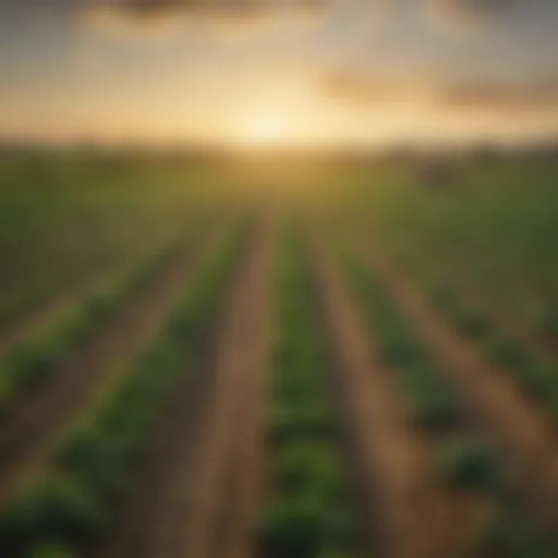 A lush green field showcasing a variety of crops grown directly for consumers.