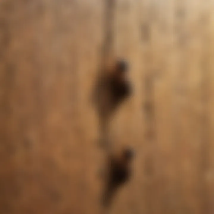 Close-up of termite spray application on wooden surfaces