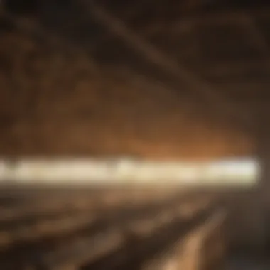 Close-up of a horse barn with fly traps hanging